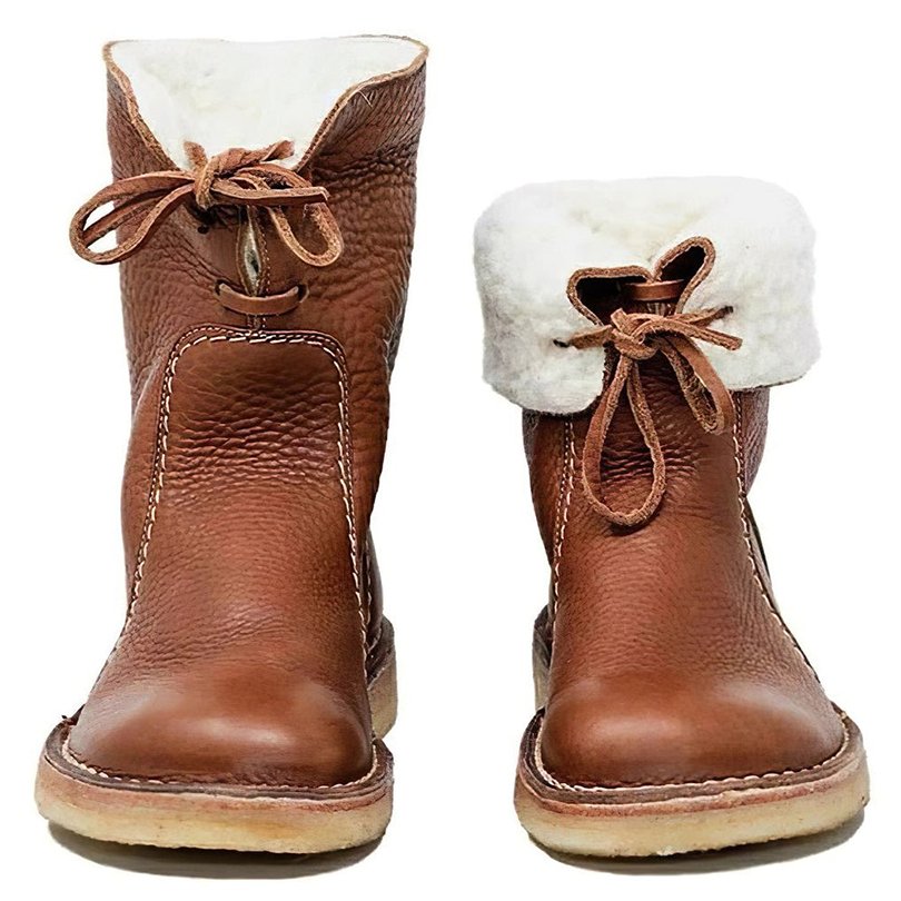 Flore - Bottes d'Hiver en Cuir Chaudes & Imperméables - Boréale Québec